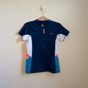 Nike Women's Athletic Zip-Up Top - Navy Blue